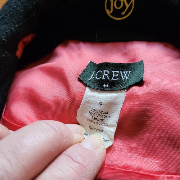 J. Crew Black Pea Coat with Red Lining - Picture 5 of 5